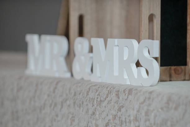 istock White Mr & Mrs. block letters at wedding recetion 1298351590