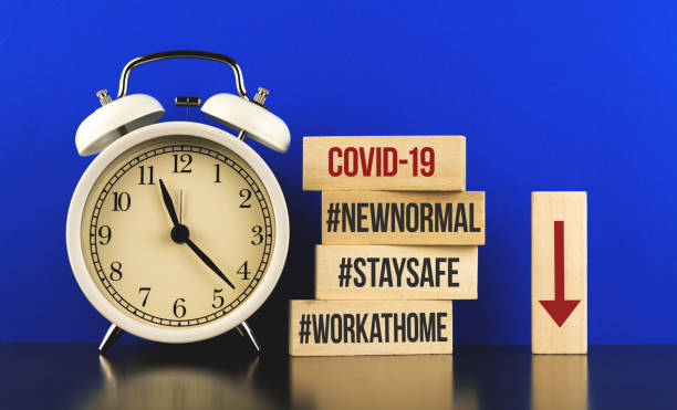 istock New normal business concept, falling sales, poor performance, popular hashtags stay home, work at home 1298355767