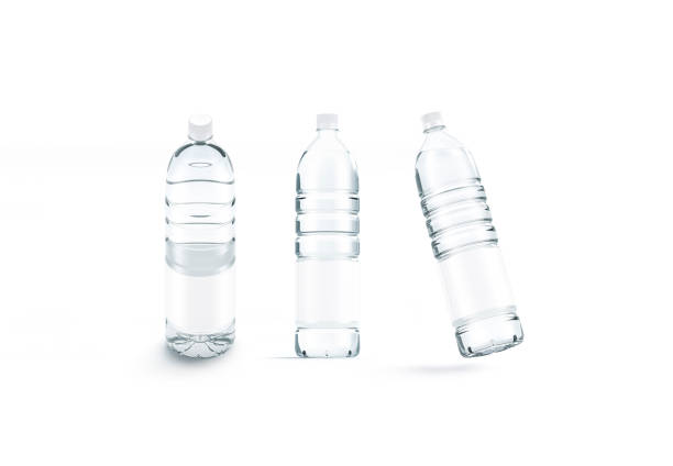 istock Blank transparent plastic bottle with water mockup, different views 1298356767