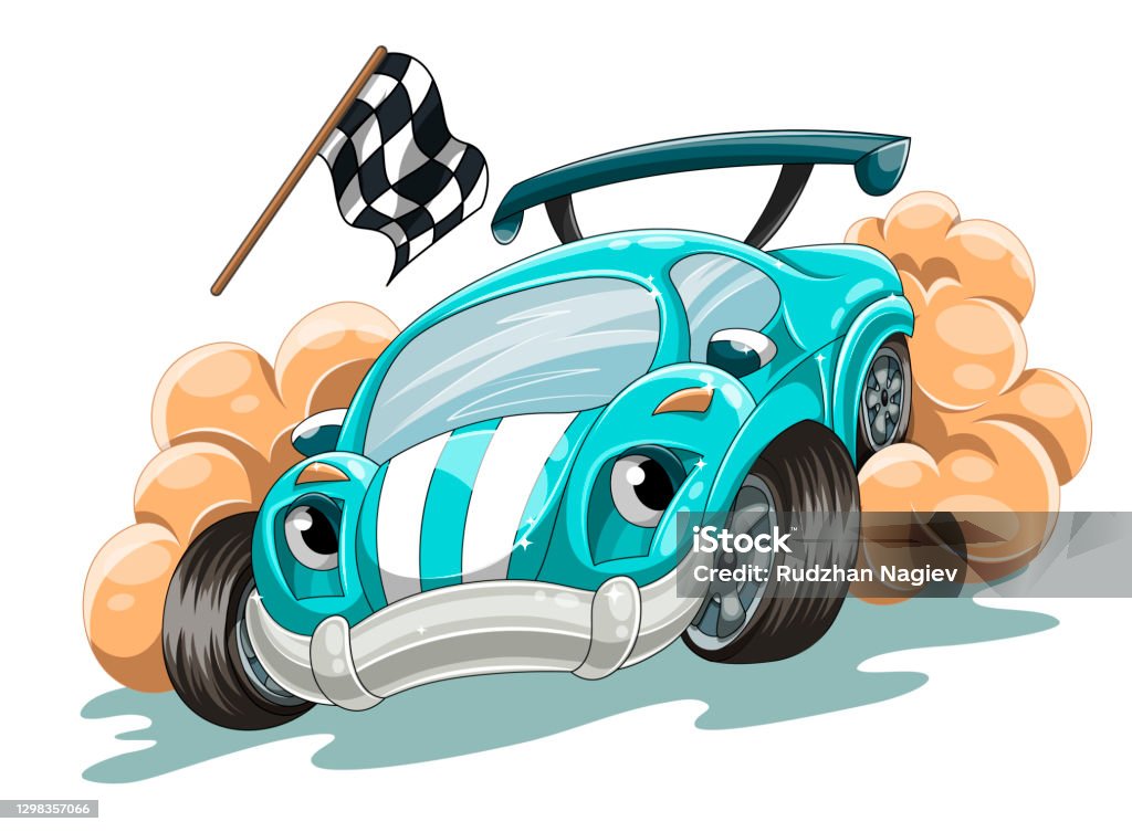 Ilustración de Car Coches De Carreras De Dibujos Animados Se Precipita A Lo  Largo De La Pista y más Vectores Libres de Derechos de Coche de carreras -  iStock
