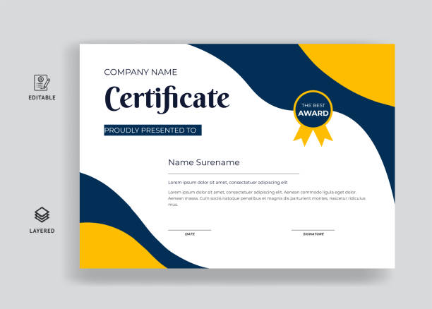 premium certificate of appreciation award template design Premium certificate of appreciation award template design diploma stock illustrations