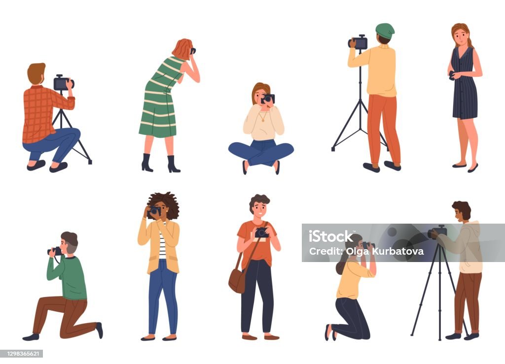 Professional Photographers Cartoon People With Cameras Male And Female  Characters Take Photo Shots Paparazzi Or Journalist Occupation Digital  Photography Hobby Vector Isolated Set Stock Illustration - Download Image  Now - iStock