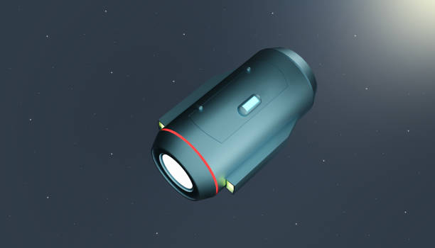 istock 3D render of a sci-fi style space capsule in open space.Digital image illustration. 1298366297