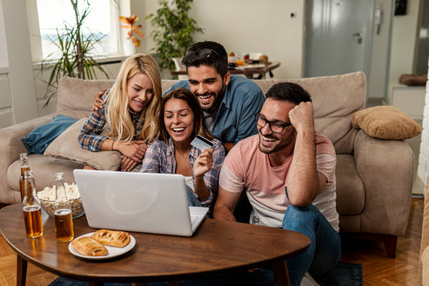 istock Friends shopping online 1298367831