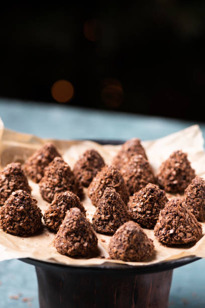 istock Truffle chocolate candies with assorted wafer crumbs. 1298368548