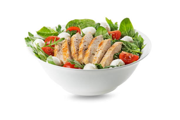 istock Salad with chicken breast, tomato and mozzarella 1298373733