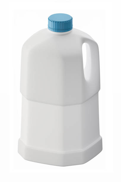 istock White plastic bottle with handle and blue cap isolated on white background. Used for various liquids, milk, beverage, oil, water, detergents. 3d rendering. 1298375285