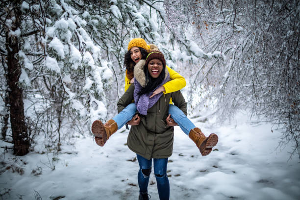 istock Best friends having fun on a winter day 1298378950