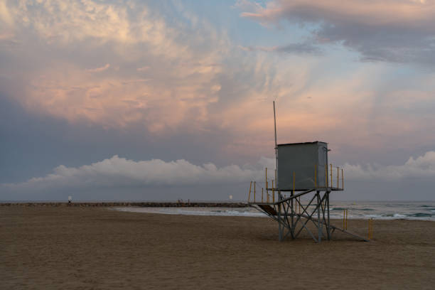 istock lifeguard station on the beach at dusk 1298380274