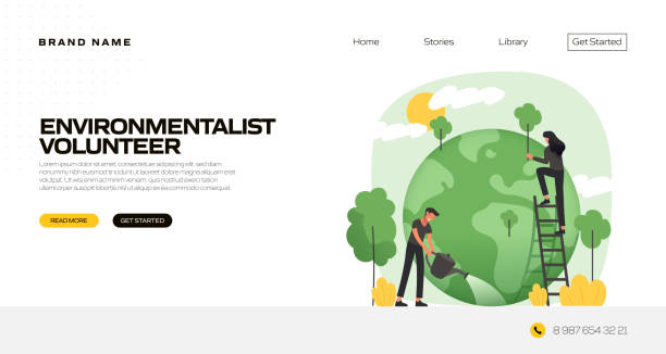 Environmentalist Concept Vector Illustration for Landing Page Template, Website Banner, Advertisement and Marketing Material, Online Advertising, Business Presentation etc. Environmentalist Concept Vector Illustration for Landing Page Template, Website Banner, Advertisement and Marketing Material, Online Advertising, Business Presentation etc. sustainable resources stock illustrations