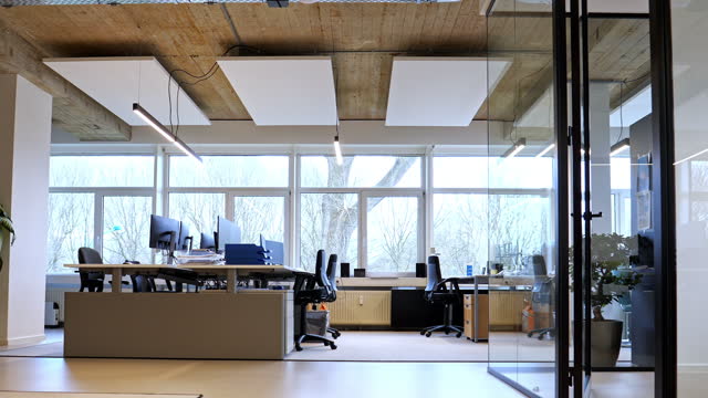 Interior Of An Empty Modern Loft Office open space