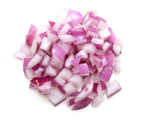 istock Chopped red onion bulb, top down 1298388051