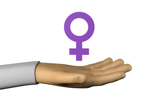 istock Hand with female symbol. Isolated. 3d illustration. 1298389200