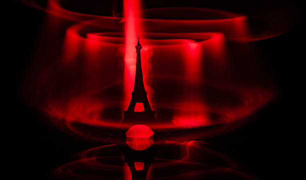 istock Light drawing of the outline of the Eiffel Tower 1298391214
