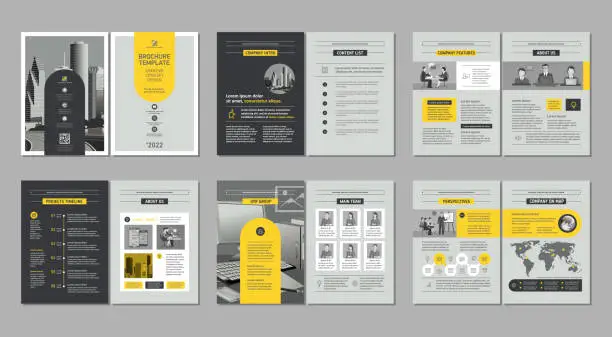 Brochure design creativo. Modello polivalente, include copertina, retro e pagine interne. Brochure design creativo. Modello polivalente, include copertina, retro e pagine interne.