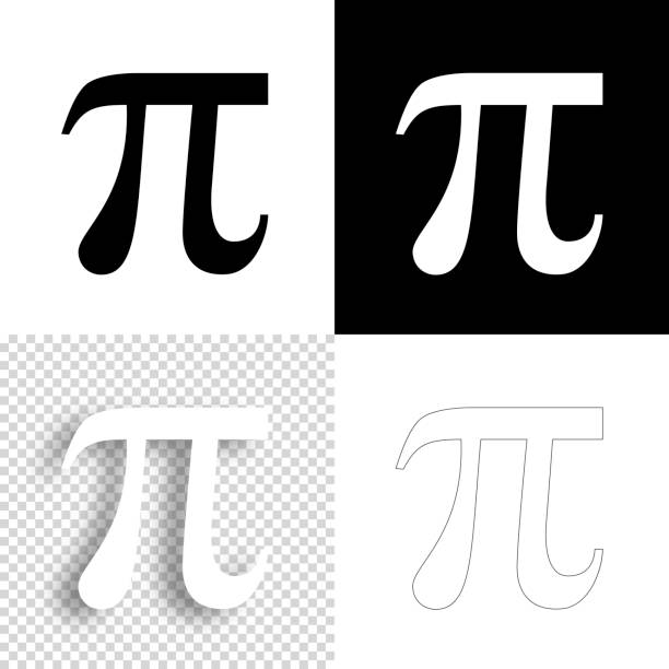 illustrations, cliparts, dessins animés et icônes de pi. icône pour le design. fond blanc, blanc et noir - icône de ligne - pi