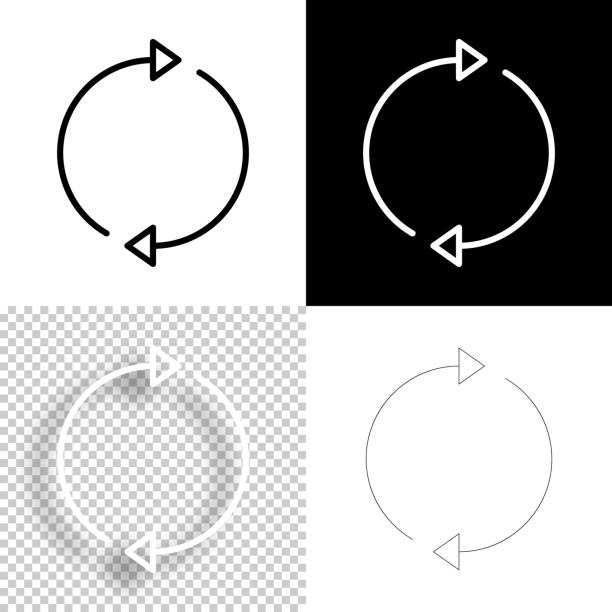 illustrations, cliparts, dessins animés et icônes de actualiser. icône pour le design. fond blanc, blanc et noir - icône de ligne - exchanging circle communication arrow sign