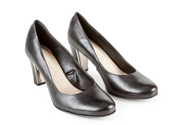 istock Leather high heels isolated on a white background 1298393264