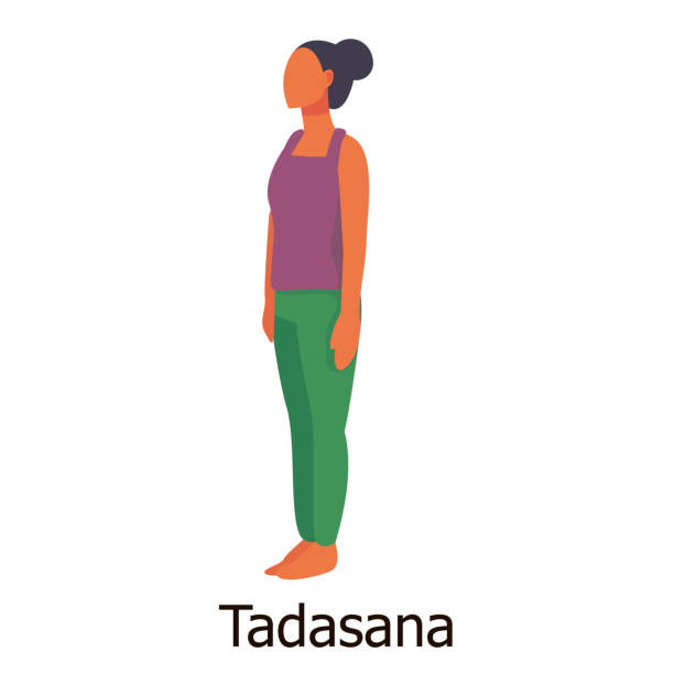 98 Tadasana Illustrations & Clip Art - iStock | Yoga tadasana, Tadasana pose
