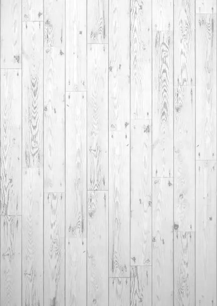 Vector illustration of White wooden boards grunge background