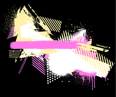 pink yellow textured pattern abstract vector on black background