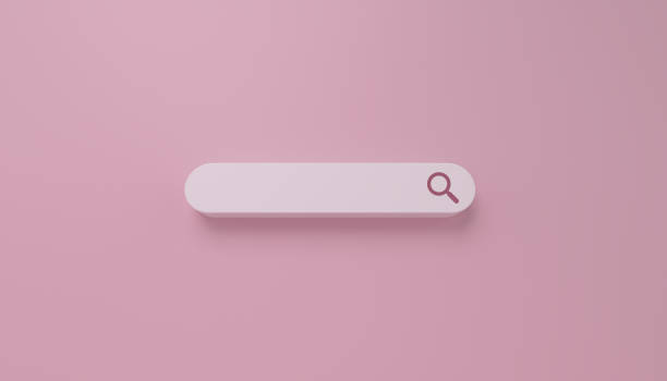 istock Minimal search bar in white on pink background. web search concept. 1298395804