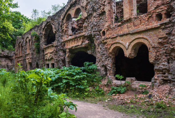 istock Abandoned Military Tarakaniv Fort (other names - Dubno Fort, New Dubna Fortress) - a defensive structure, an architectural monument of 19th century, Tarakaniv, Rivne region, Ukraine. 1298401221