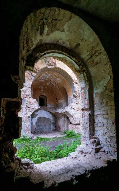 istock Abandoned Military Tarakaniv Fort basements (other names - Dubno Fort, New Dubna Fortress) - a defensive structure, an architectural monument of 19th century, Tarakaniv, Rivne region, Ukraine. 1298402230