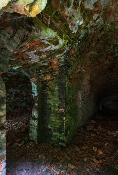 istock Abandoned Military Tarakaniv Fort basements (other names - Dubno Fort, New Dubna Fortress) - a defensive structure, an architectural monument of 19th century, Tarakaniv, Rivne region, Ukraine. 1298402494