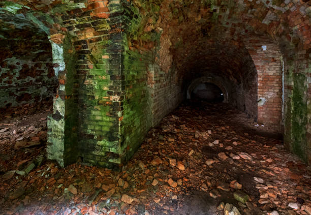 istock Abandoned Military Tarakaniv Fort basements (other names - Dubno Fort, New Dubna Fortress) - a defensive structure, an architectural monument of 19th century, Tarakaniv, Rivne region, Ukraine. 1298402622