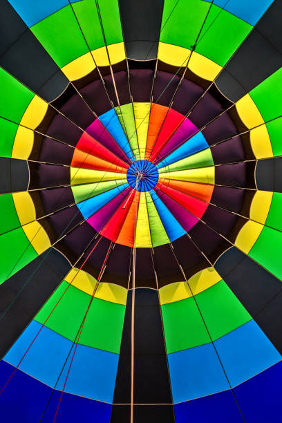 istock Centered colorful rings inside a hot air balloon 1298404615