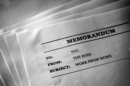 Written work Memo from the Boss work from home
