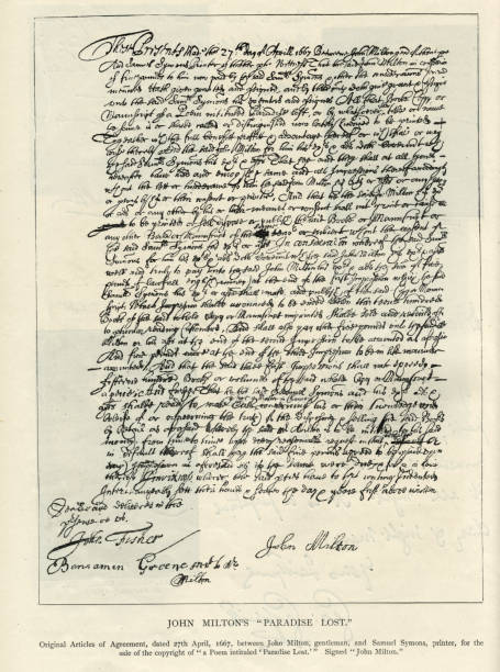 ジョン・ミルトンの楽園失われた17世紀のための合意の手紙アータイル - 17th century style点のイラスト素材／クリップアート素材／マンガ素材／アイコン素材