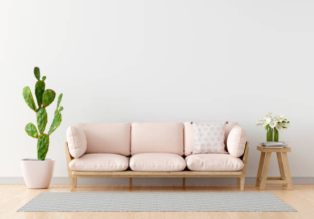 istock Sofa in white living room for mockup,3D rendering 1298417649