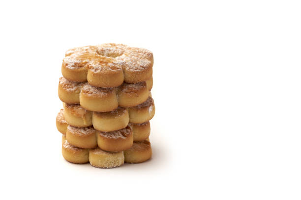 istock Close-up of several cookies isolated on white background 1298420630