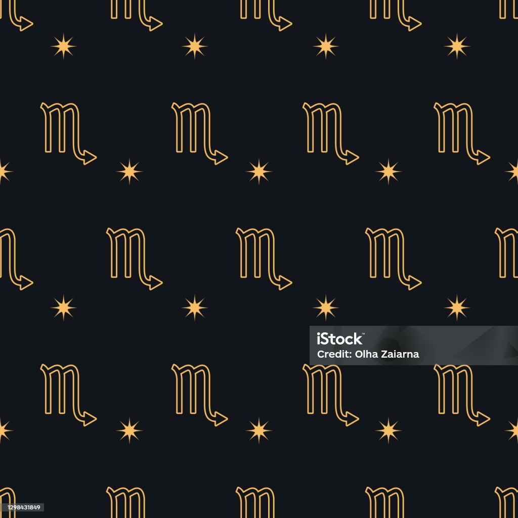 Scorpius Pattern Zodiac Scorpius Seamless Pattern Background Stock Illustration ...
