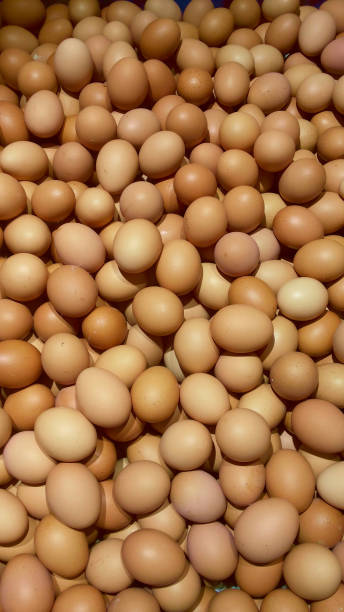 istock Free-Range Eggs bulk on the market top view 1298433869