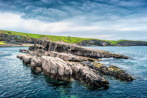 Stock photograph of rugged coastline at Mullaghmore Head in County Sligo