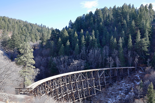 Mexican Canyon Trestle is a historic wooden trestle bridge in New Mexico's Sacramento Mountains, Otero County, New Mexico, just outside Cloudcroft, New Mexico. It was listed on the National Register of Historic Places in 1979.