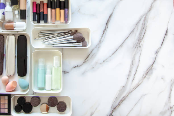 istock neatly placing cosmetic and vanity items in MUJI's PP makeup storage boxes 1298474056