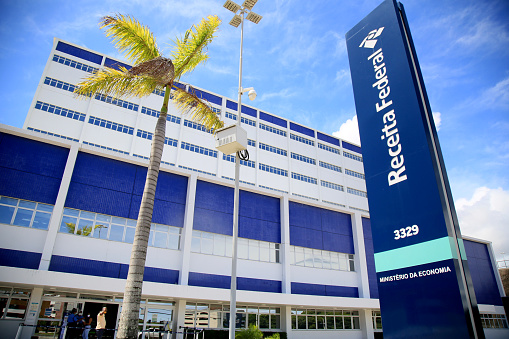 salvador, bahia, brazil - january 25, 2021: headquarters of the Federal Revenue of Brazil, in the city of Salvador.
