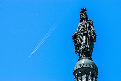 Statue of Freedom atop the US Capitol Building taken June 2020