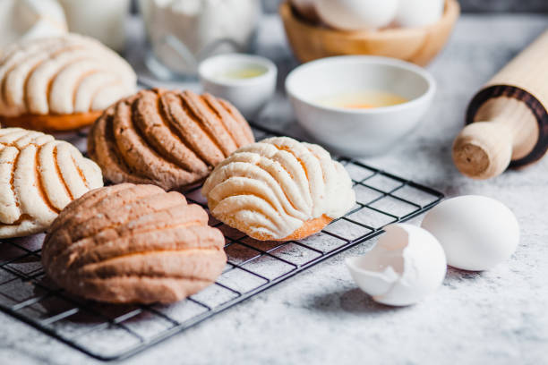 istock concha mexican bread, Ingredients for baking traditional conchas in Mexico 1298485694