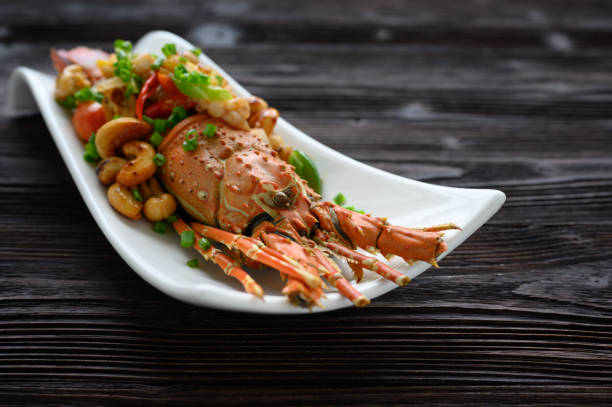 Stir Fried  lobster with cashew nuts and pineapple sweet and sour.