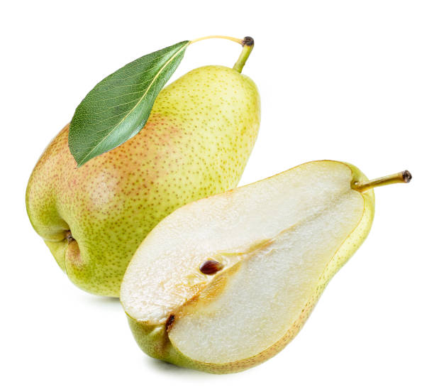 istock fresh ripe yellow appetized pear with slice isolated white background 1298499892