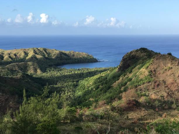 Cetti Bay - Umatac, Guam USA taken from Mount Jumulong Manglo guam stock pictures, royalty-free photos & images