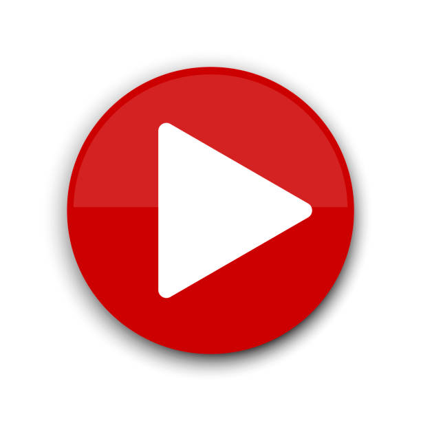 赤い再生ボタン。web サイトアイコンのシンボル。ベクター web ボタン。ストック画像。eps 10. - youtube点のイラスト素材／クリップアート素材／マンガ素材／アイコン素材