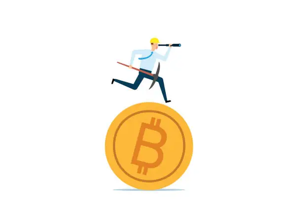 Vector illustration of Bitcoin