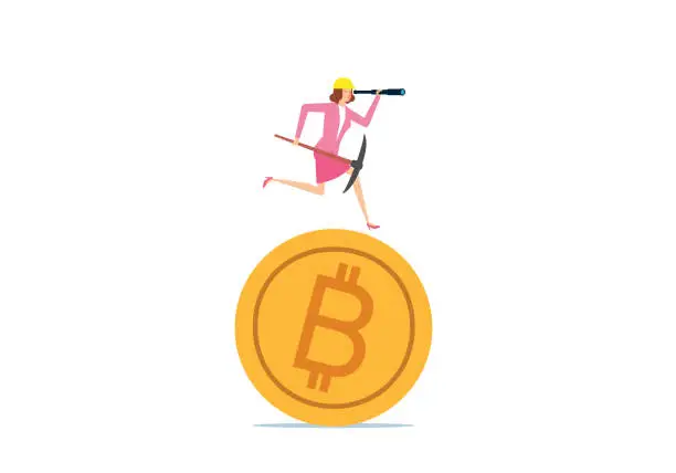 Vector illustration of Bitcoin