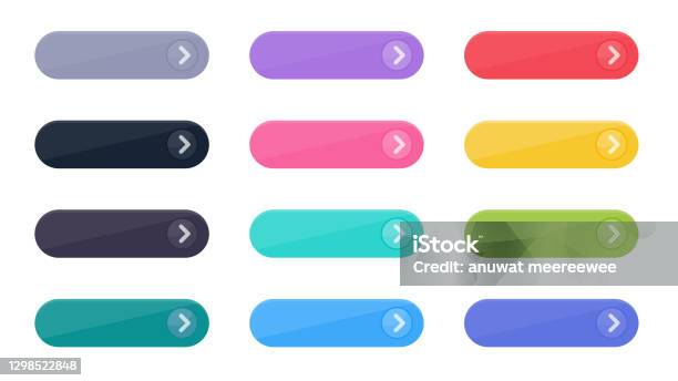 Simple Click Button Click Button Vector Set Simple Website Links Isolated On White ...